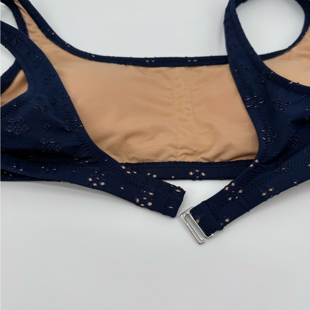 J.Crew Eyelet Scoop Bikini Top in Navy | Small - Picture 7 of 10
